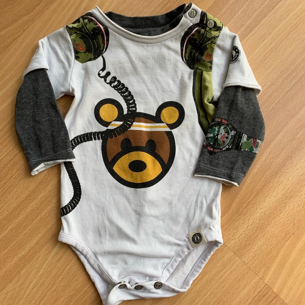Mini Shatsu long sleeve bodysuit, 3 month
